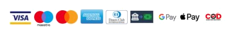 Visa, Mastercard, Maestro, American Express, Diners, Cash on Delivery, Bank Transfer, SSL Secure